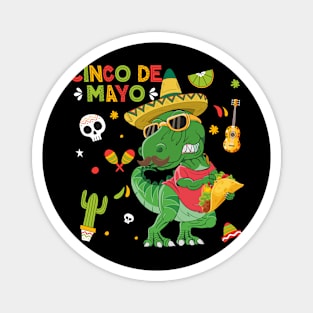 Tacosaurus Rex Cinco De Mayo 2021 Toddler Boy Dinosaur TRex Magnet